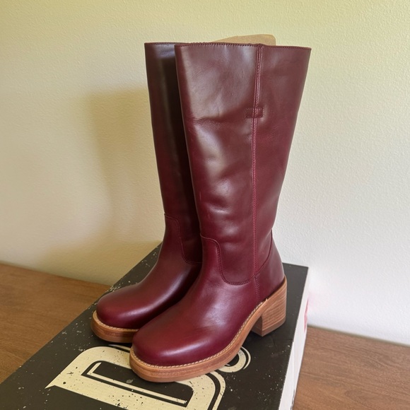 Dingo Women's Vagabond Tall Leather Boots - Merlot - Size 8.5 - Picture 3 of 5